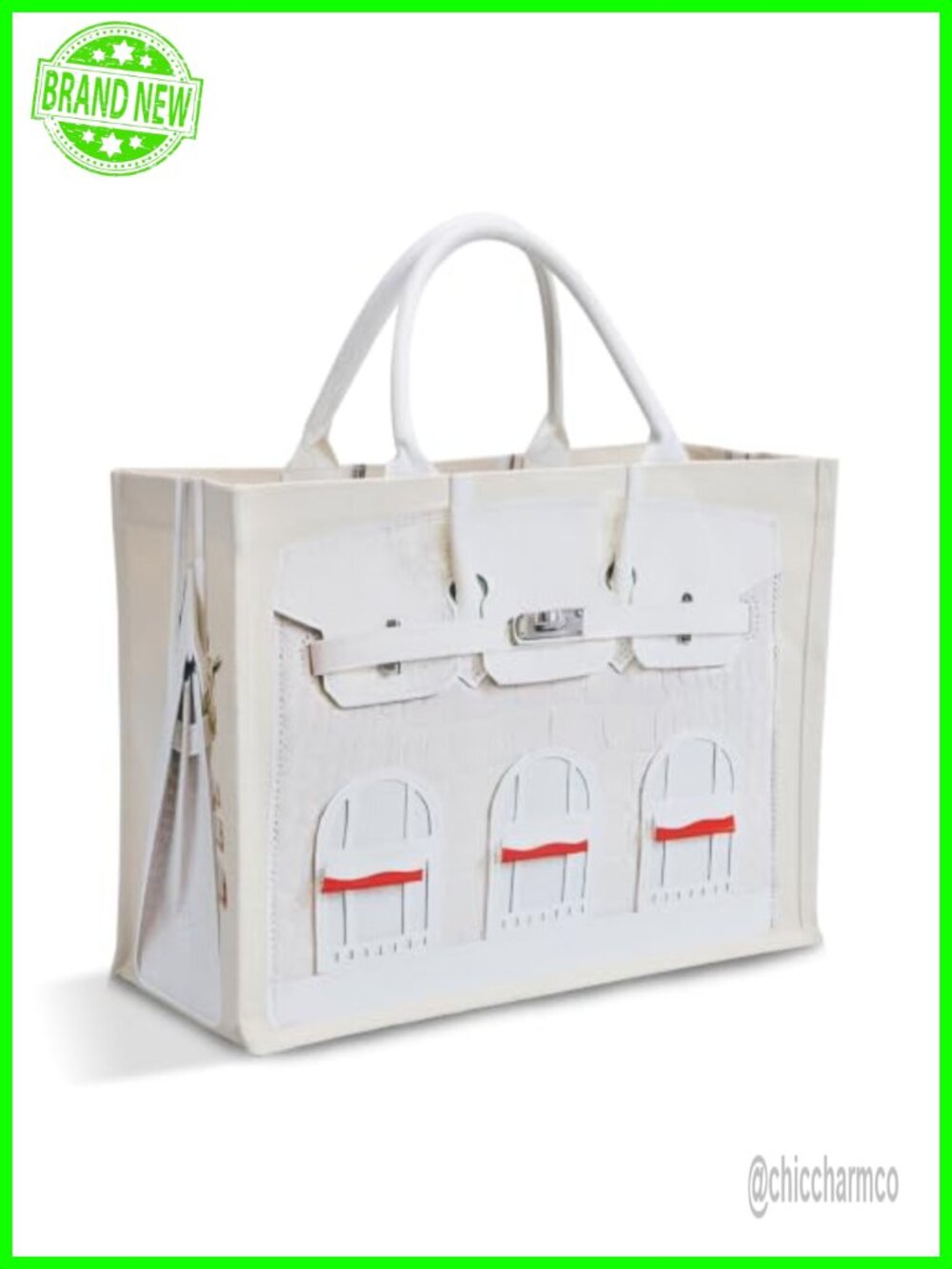 16oz Canvas Tote Bag for Women Structured Large Work Tote Fits 15in Laptop